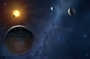 Astronomical Artwork Imprime: Artwork of an Extrasolar Planetary System