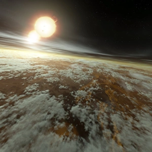 Computer Artwork Space Imprime: Binary star system, artwork C013 / 8959