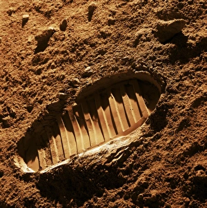Space Exploration Images Imprime: Bootprint on Mars, artwork