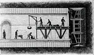 Thames Tunnel Construction Imprime: Brunels tunnelling shield