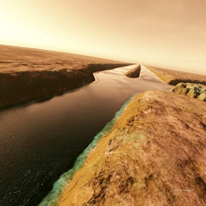 Solar System Illustrations Imprime: Canals on Mars