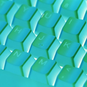 Personal Computer Hardware Imprime: Close-up of part of the keyboard of a computer