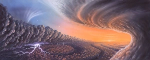 Planetas Imprime: Escenario de nube en Júpiter, arte