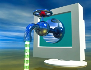 High Tech Communications Imprime: Computer artwork of information from computer