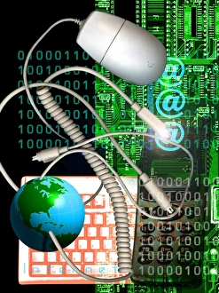 High Tech Communications Imprime: Computer artwork of internet communication