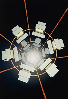Abstract Computer Art Imprime: Computer artwork of a network of computers