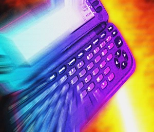 Computer Hardware Design Imprime: Computer artwork of a palmtop computer
