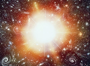 Supernova Explosion Imprime: Computer artwork of a supernova explosion