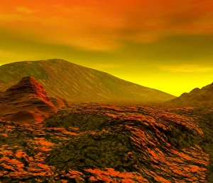 Sistema Solar Imprime: Arte digital de la superficie de Venus.