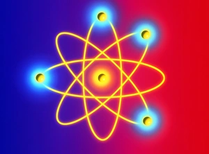 Atomic Structure Illustration Imprime: Computer graphic of a Beryllium atom