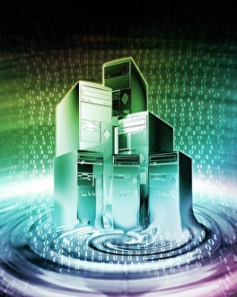 Conceptual Computer Artwork Imprime: Computer meltdown