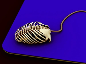 Impresiones de El esqueleto del ratón de ordenador Imágenes fechadas en abril de 2005: Esqueleto de ratón del ordenador, arte computacional