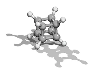 Impresiones de Molécula de cubano. Modelo computacional que muestra la estructura de una molécula del cubano (C8H8) Imágenes fechadas en enero de 2009: Molécula cubana