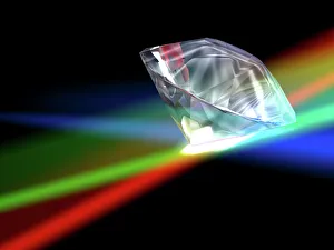 Impresiones de Diamante cortado y pulido, arte de computadora. El diamante es una forma natural de carbono que se ha cristalizado bajo gran presión Imágenes fechadas en 2007: Diamante, arte de computadora
