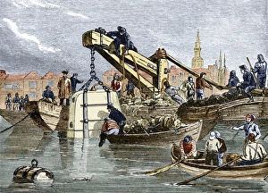 19th Century Engineering Imprime: Diving bell use