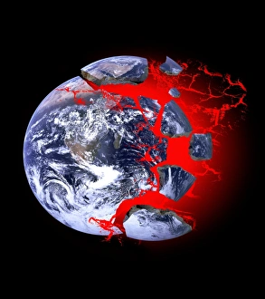 Imágenes fechadas el 17 de junio de 2008: La Tierra explotando, imagen conceptual