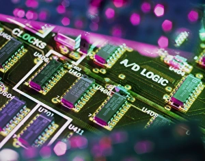 Circuit Board Components Imprime: Electronic circuit board from a computer