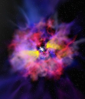Emission Nebula Pictures Imprime: Emission nebula, computer artwork
