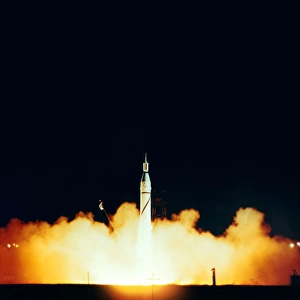 US Space Exploration History Imprime: Explorer 1 launch