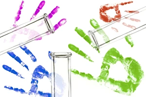 Crime Scene Investigation Tools Imprime: Forensic identification, conceptual image