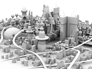 Futuristic Urban Design Imprime: Future city, artwork