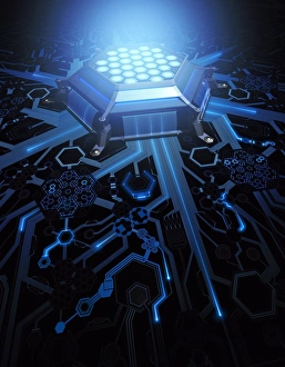Artificial Intelligence Concept Art Imprime: Futuristic computing technology, artwork F006 / 8667
