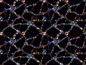 Space Science Images Imprime: Galaxy distribution, computer artwork