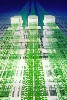 Imágenes fechadas en 1997: Autopista de la información: computadoras y dígito binario.