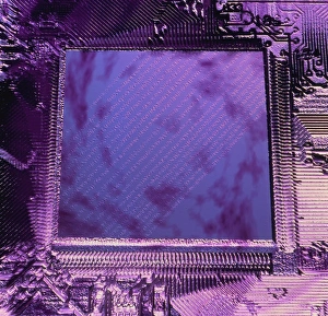 Electronic Technology Imprime: Macrophotograph of an Intel computer microchip