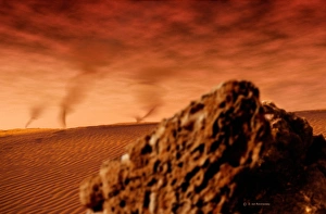 Mars Geology Imprime: Martian dust devils