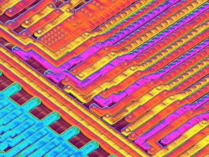 Scanning Electron Microscopy Images Imprime: Microchip surface, SEM