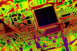 Computer Hardware Components Imprime: Microprocessor chip, computer artwork