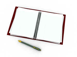 Empty Notebook Imprime: Notebook and pen