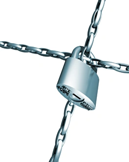 Lock And Key Concept Imprime: Padlock and chain
