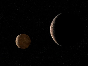 Dwarf Planet Pluto Imprime: Pluto and Charon, artwork