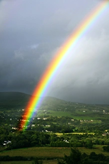 Natural Beauty Scenery Imprime: Rainbow over fields