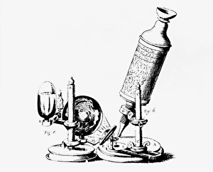 Imágenes fechadas en 1986: El microscopio de Robert Hooke en la Micrographia, 1665
