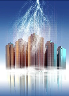 Data Protection Concept Imprime: Servers under attack, conceptual artwork