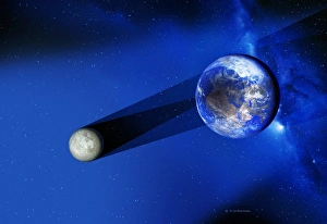 Space Science Illustrations Imprime: Solar eclipse geometry