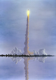 Space Shuttle Launch Imprime: Space Shuttle launch, artwork