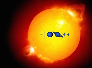 Impresiones de El Sol y sus planetas Imágenes fechadas en diciembre de 2006: El Sol y sus planetas