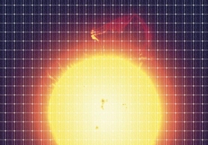 Green Energy Source Imprime: Sun reflected in a solar panel
