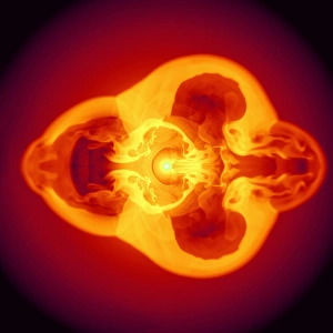 Neutron Star Formation Imprime: Supernova explosion, computer simulation