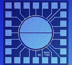 Light Micrograph Images Imprime: Surface of microchip, light micrograph C018 / 6394