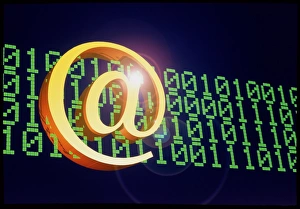 Imágenes fechadas en 1997: 'Simbolo @ y código binario para representar Correo electrónico'.