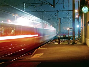 Time Exposure Photography Imprime: TGV train