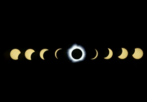 Astronomy Science Photos Imprime: Timelapse image of a total solar eclipse