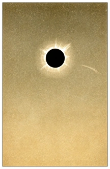Impresiones de Había un total de sol 1882 y cometa Imágenes de agosto de 2010: Eclipse total de sol del año 1882 y cometa