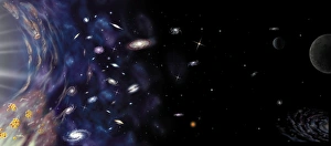 Space Artwork Imprime: Universes evolution