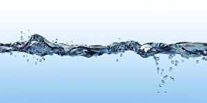Impresiones de Artefacto de computadora del superficie del agua turbia con burbujas, sobre y debajo el agua Imágenes fechadas en enero de 2010: Superficie de agua, vista en dos partes